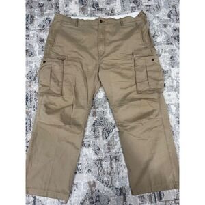 Levi Strauss Mens Cargo Pants Tan Khaki 44x30 Straight Leg Utility Workwear